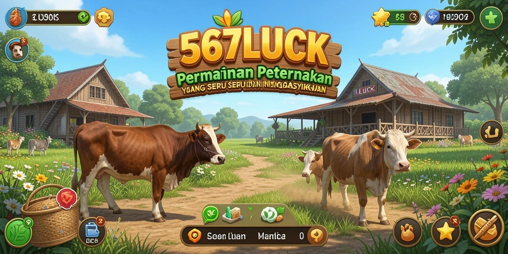 Screenshot menampilkan gameplay seru di 567LUCK dengan pertanian yang berkembang.