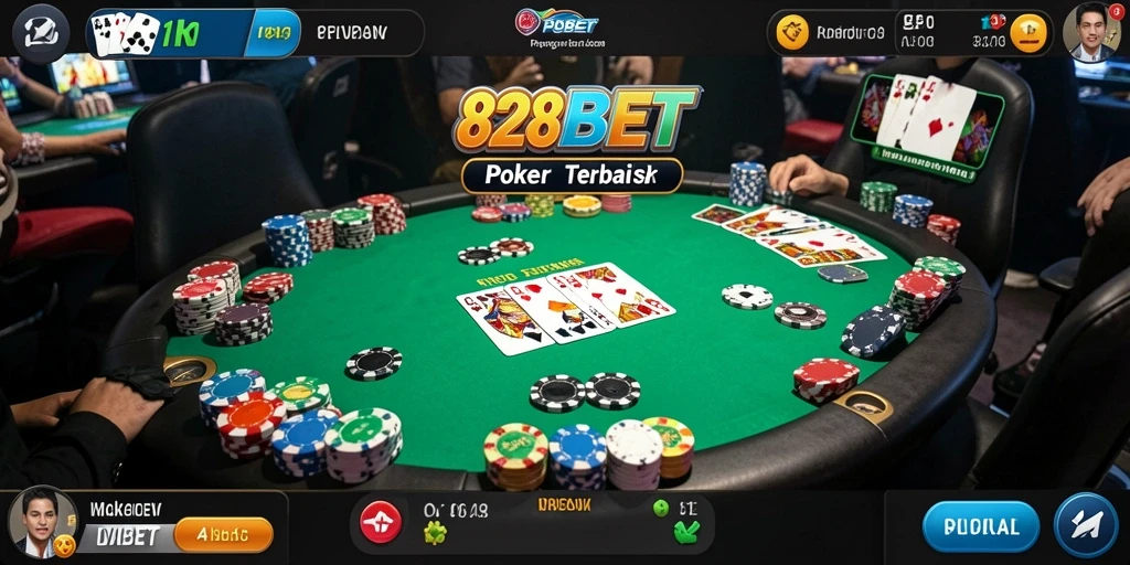 Tampilan menarik dari gameplay Poker di 828BET.