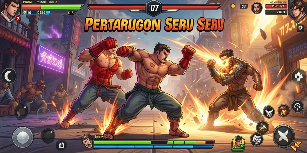 Gameplay seru saat bertarung dalam A7777 dengan karakter unik.