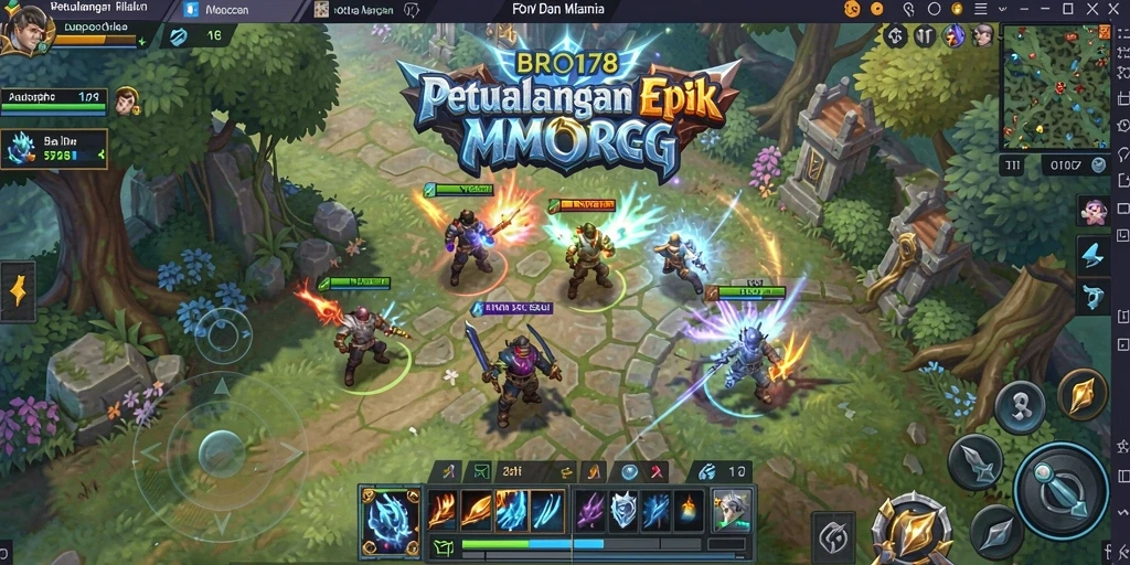 Tangkapan layar gameplay BRO178 yang menampilkan pertempuran epik antar pemain di dunia MMORPG.