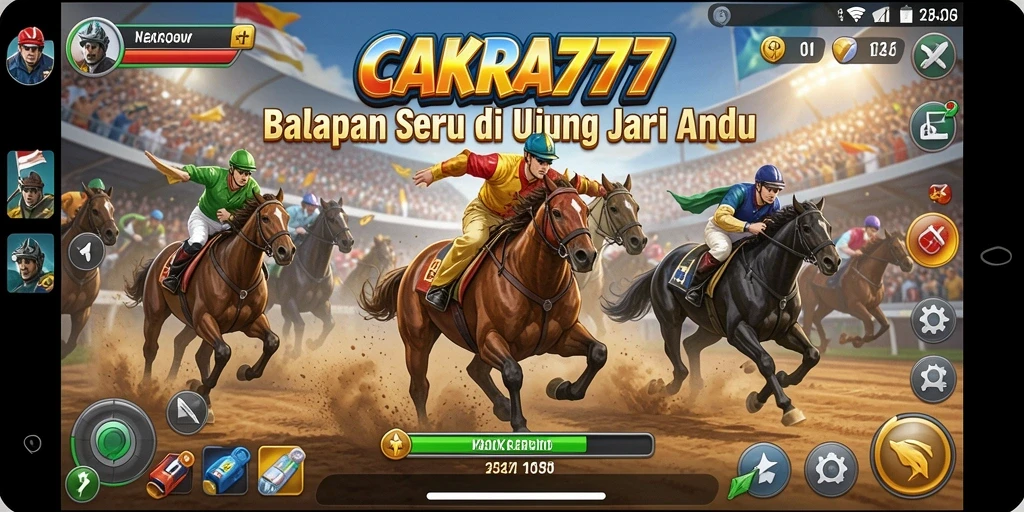 Tampilan gameplay seru di CAKRA777 dengan balapan mendebarkan.