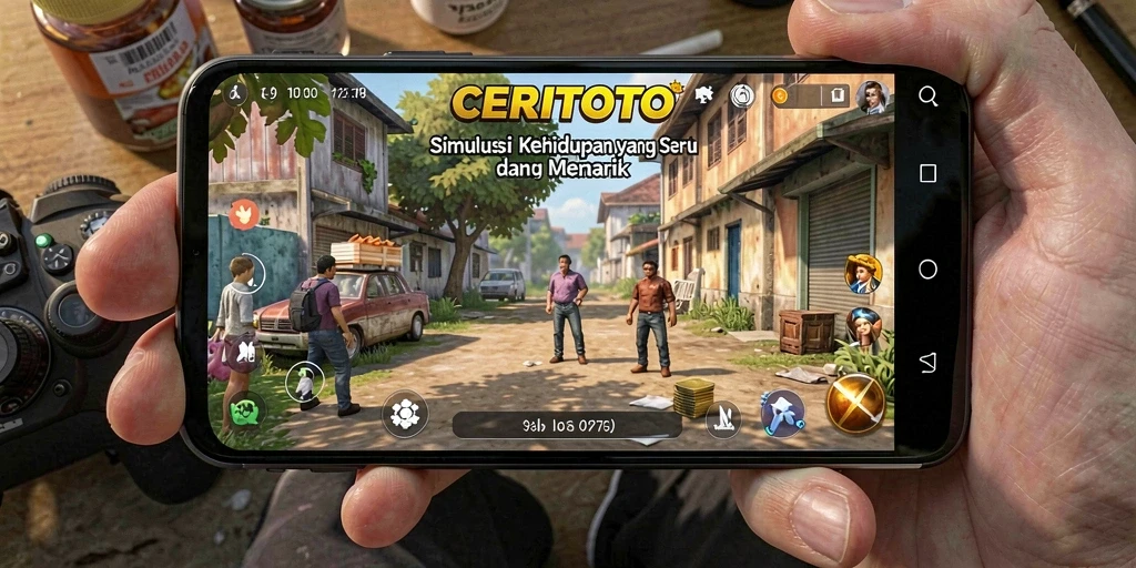 Tampilan gameplay CERITOTO yang penuh warna dan interaktif.