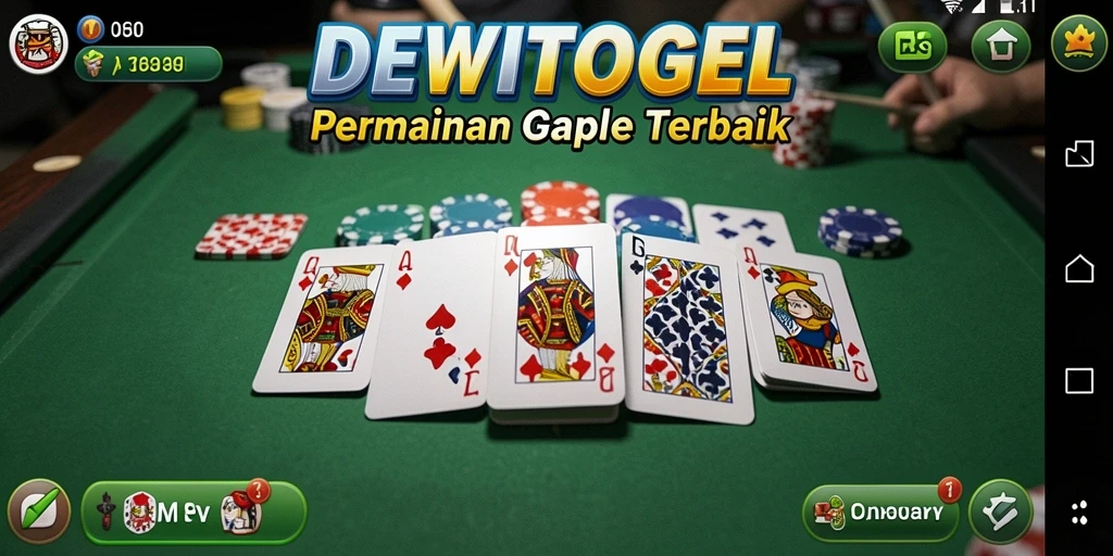 Screenshot gameplay DEWITOGEL menampilkan keseruan bermain Gaple.
