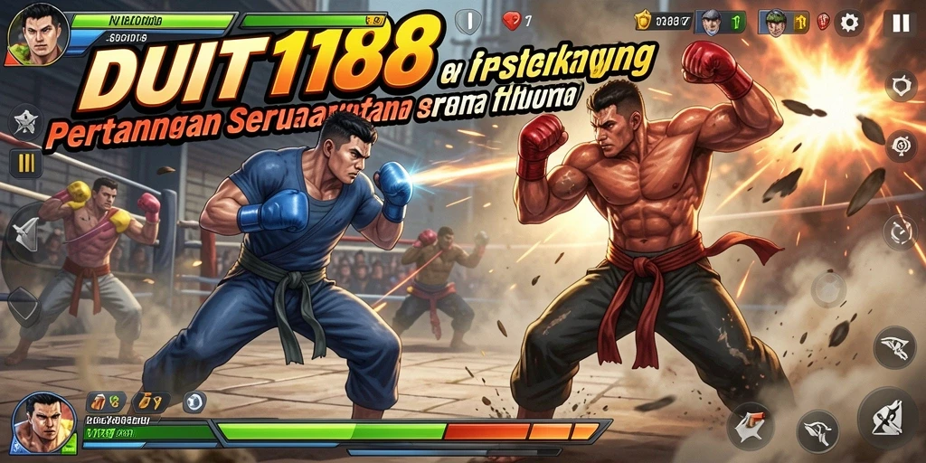 Tampilan aksi seru dalam game Fighting DUIT188 dengan karakter yang beragam.