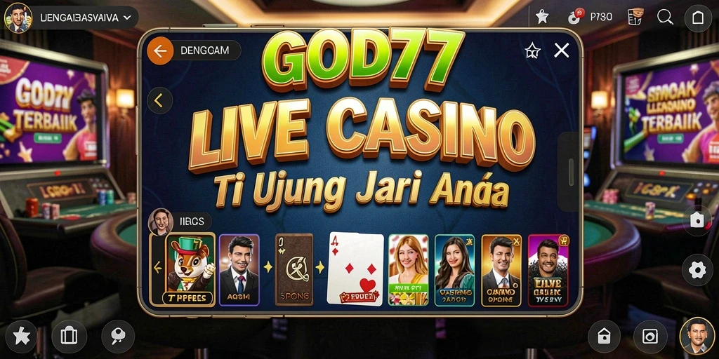 Tampilan gameplay Live Casino GOD77 yang menghadirkan dealer profesional.