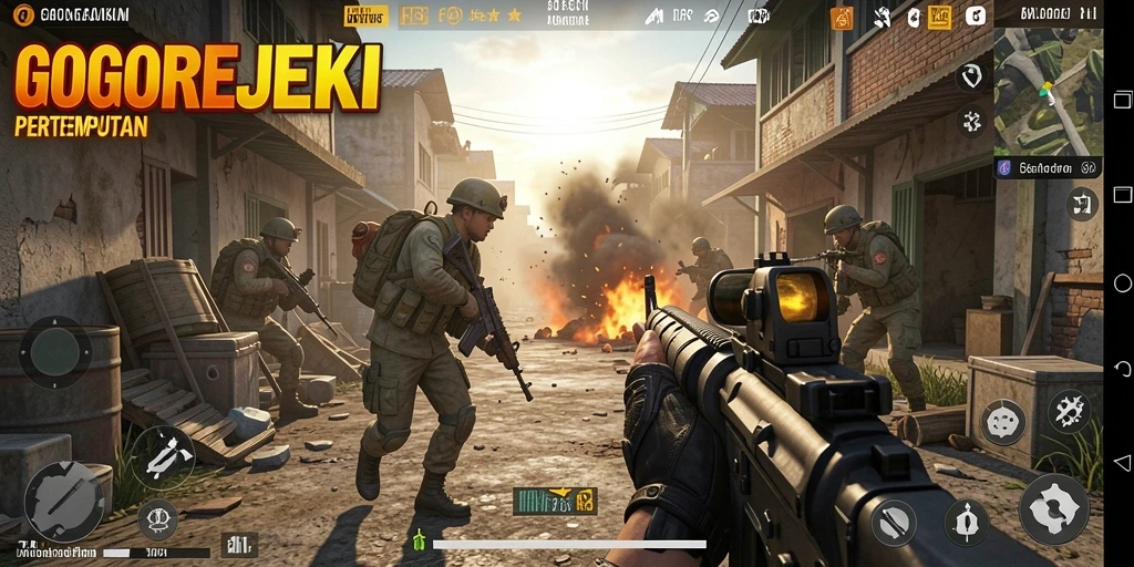 Tampilan gameplay GOGOREJEKI yang mendebarkan dan intens.
