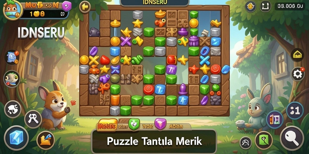 Screenshot gameplay IDNSERU menampilkan tantangan puzzle yang menarik.