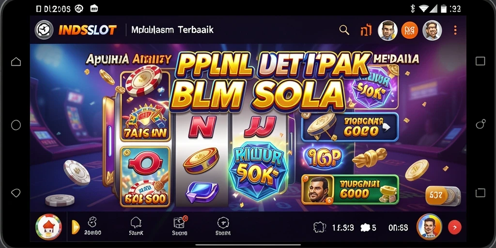 Tampilan antarmuka pengguna aplikasi INDSLOT yang intuitif dan menarik.
