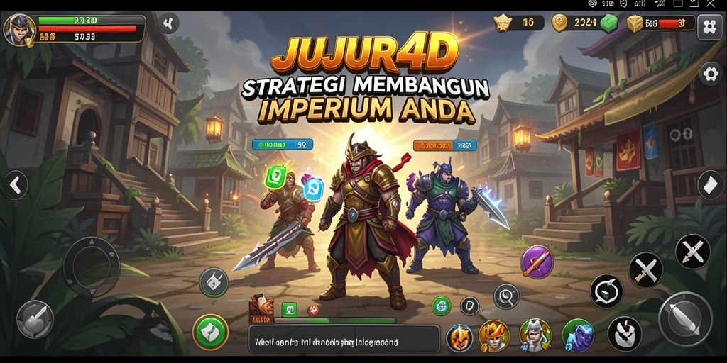 Screenshot JUJUR4D menampilkan pertempuran strategi yang epik.