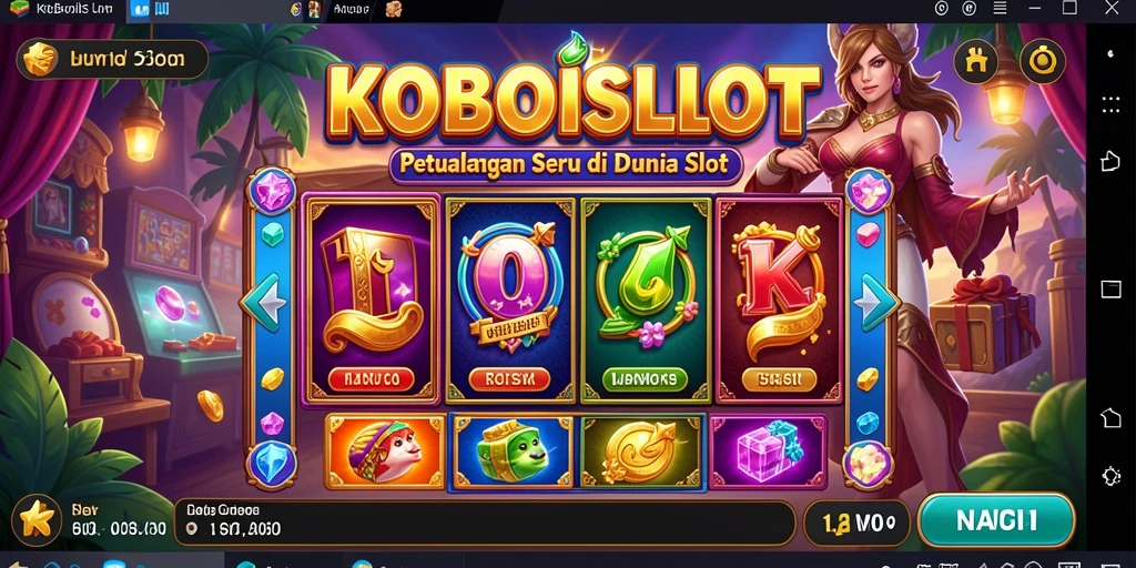 Screenshot gameplay <strong>KOBOISLOT</strong> menampilkan petualangan slot yang mendebarkan.