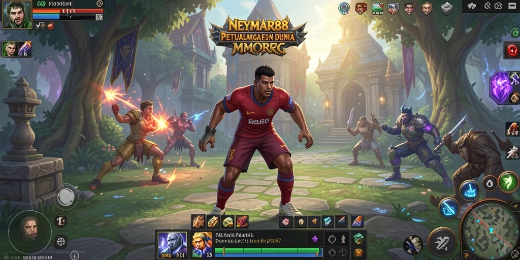 Tangkapan layar utama NEYMAR88 menunjukkan karakter pemain beraksi dalam pertempuran epik.