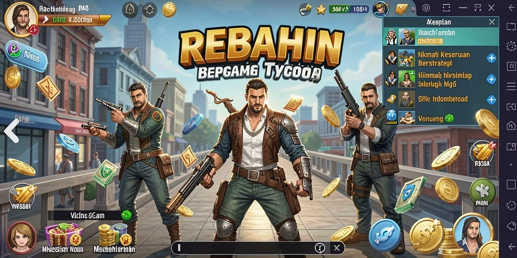Tampilan gameplay REBAHIN yang seru dan menarik dalam genre Tycoon.