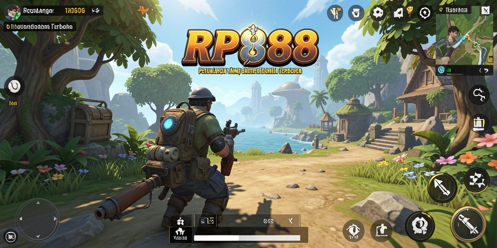 Tampilan gameplay yang dinamis dalam dunia terbuka RP888.
