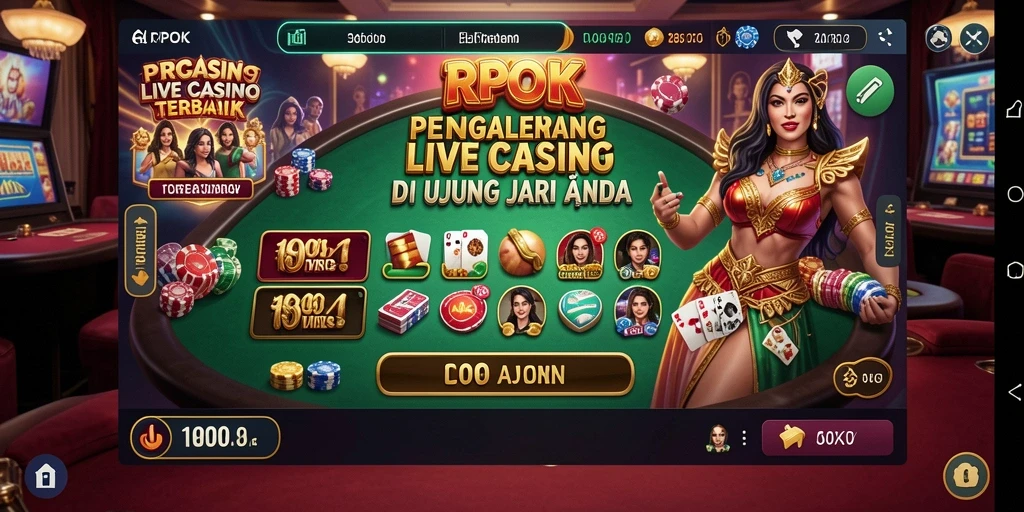 Screenshot gameplay RPOK yang menunjukkan dealer dan pemain dalam aksi.