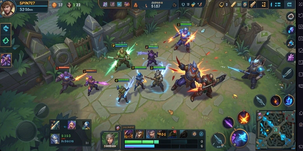 Tampilan gameplay seru dan penuh aksi dalam SPIN707.