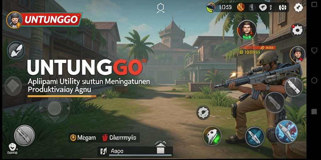 Tampilan screenshot utama UNTUNGGO menunjukkan fitur-fitur produktivitas yang menarik.